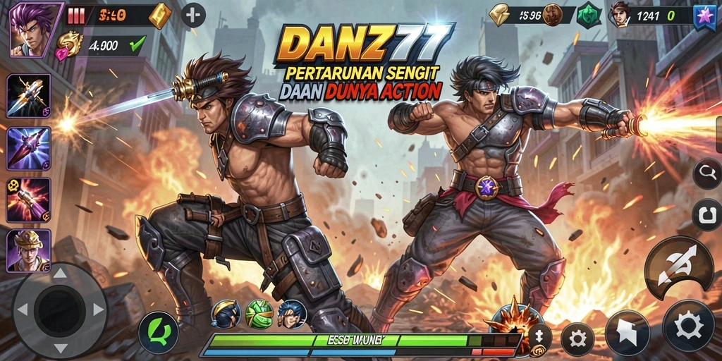 Screenshot utama DAN777 menampilkan aksi seru dan grafis yang menarik.