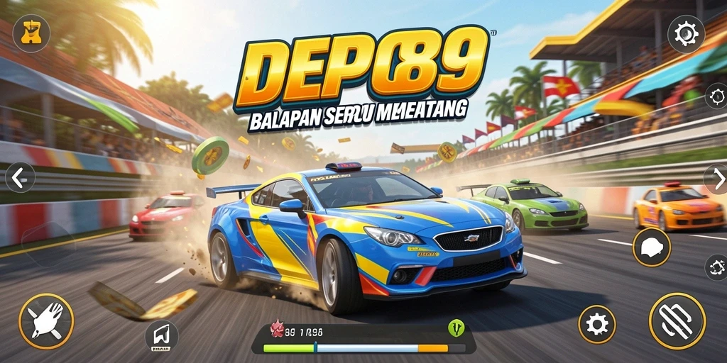 Gameplay balapan DEPO89 yang seru dan menantang.
