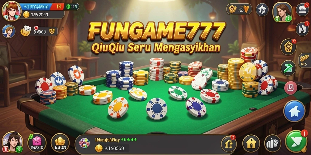 Tampilan gameplay seru dalam FUNGAME777 yang penuh strategi QiuQiu.