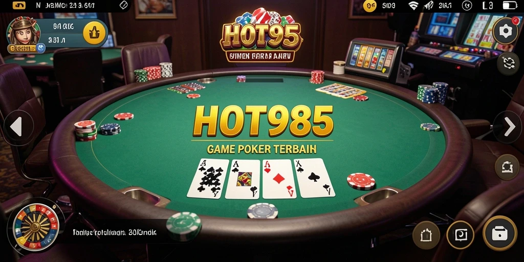 Gameplay seru dari HOT985 dengan tampilan meja Poker yang menarik.