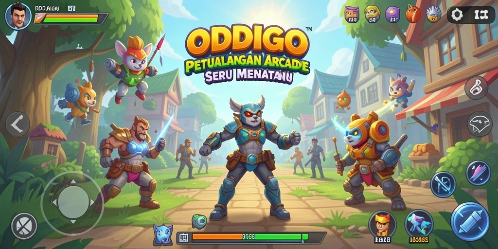 Tangkapan layar gameplay ODDIGO yang penuh aksi dan tantangan.