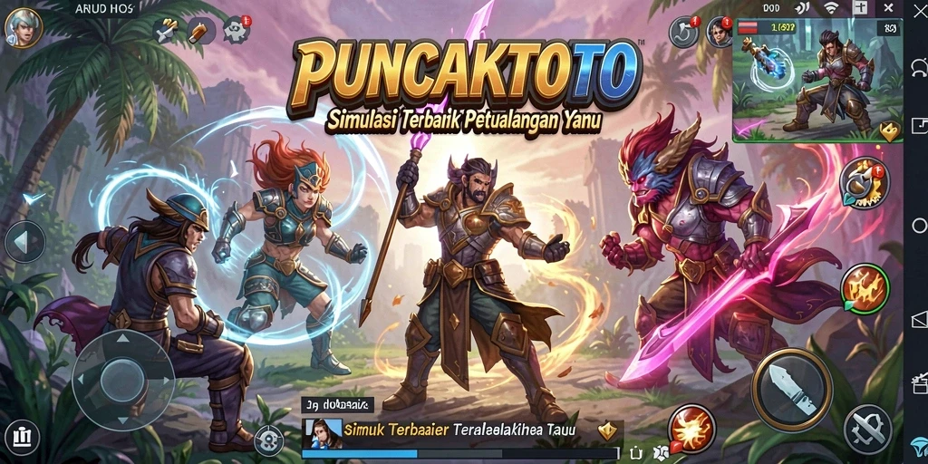 Tampilan gameplay menarik dari PUNCAKTOTO dengan berbagai aktivitas.
