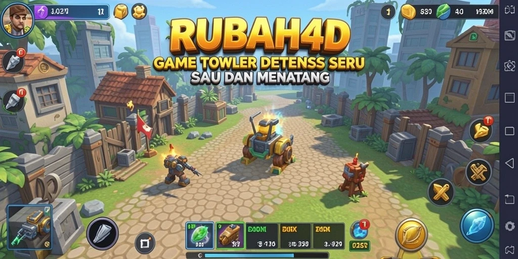 Gameplay RUBAH4D menunjukkan aksi menaklukkan musuh dengan strategi Tower Defense.