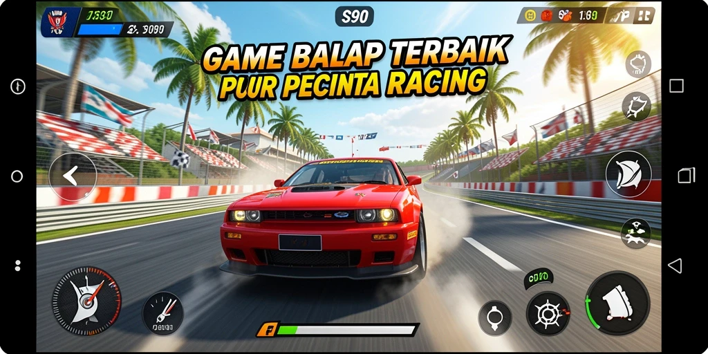 Tampilan gameplay balap yang menegangkan di S80.