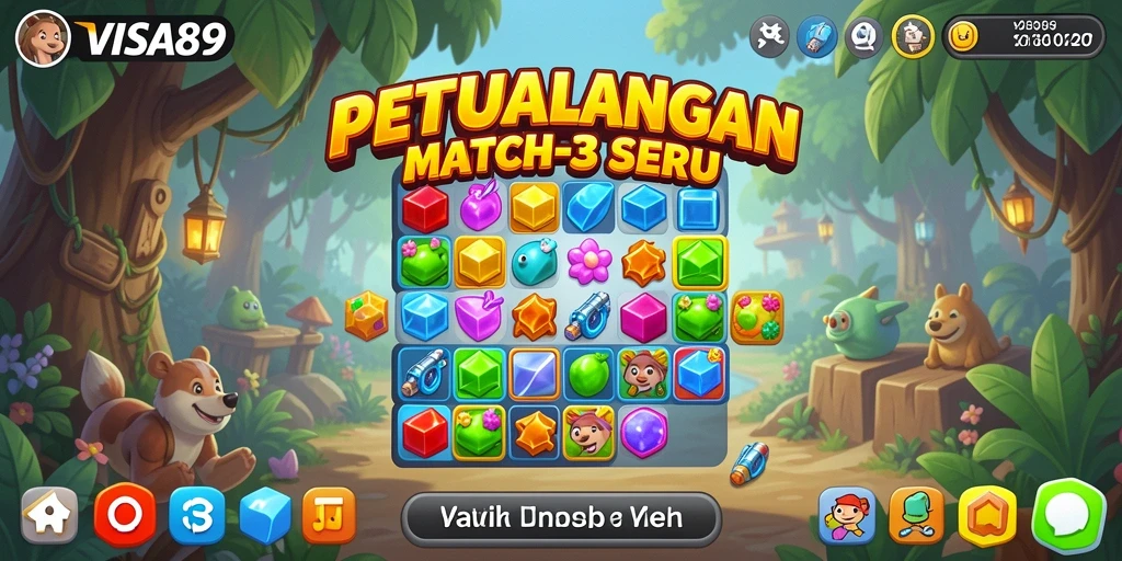 Screenshot <strong>VISA89</strong> menampilkan gameplay seru dalam mencocokkan item berwarna.